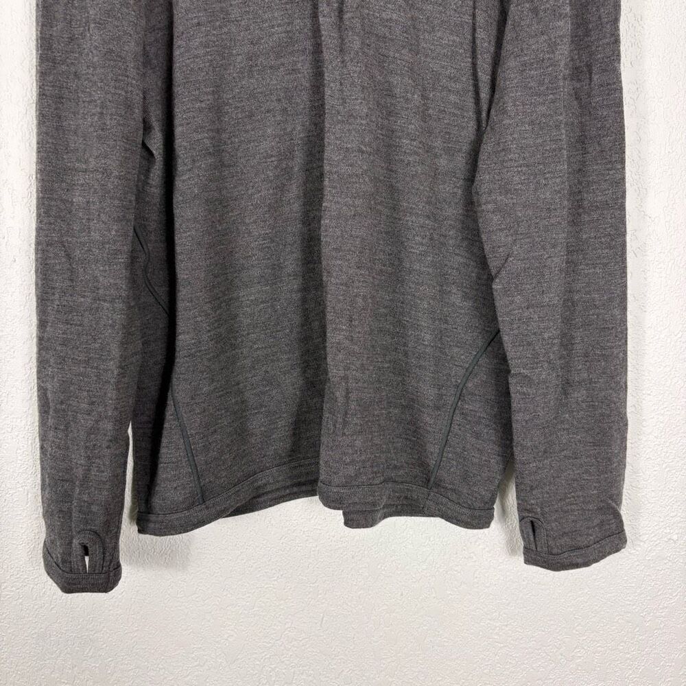 Icebreaker Grey 100% Wool Quarter Zip Pullover Sweater Men's Size Large - Picture 5 of 10
